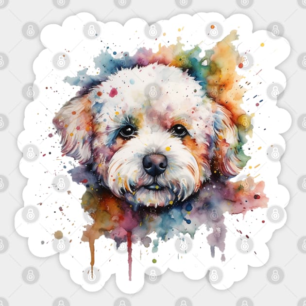 Bichon Frise Bright Watercolor Sticker by nonbeenarydesigns